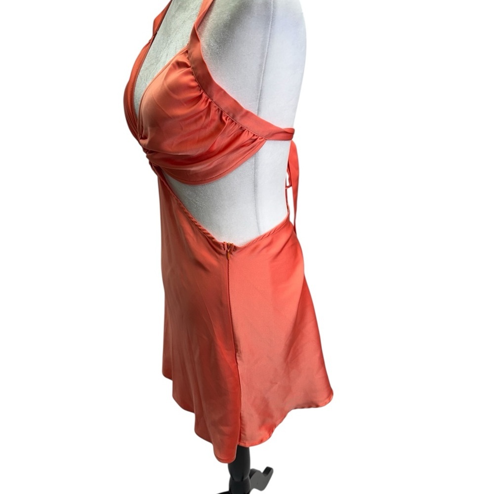 PEPPERMAYO Elegant Coral Halter MINI Dress Size 6 - Picture 7 of 9
